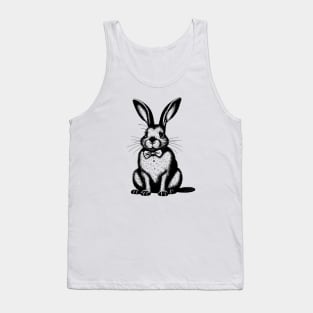 Vintage Bunny Rabbit with Bow Tie, Classic Retro Vibes Bunny Aesthetic Tank Top